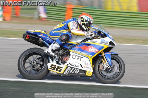 2009-09-26 Imola 1257 Variante alta - Superbike - Qualifyng Practice - Jakub Smrz - Ducati 1098R